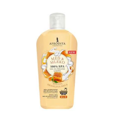 Afrodita MÉZ & TEJ 100% SPA tusfürdő + fürdő gél